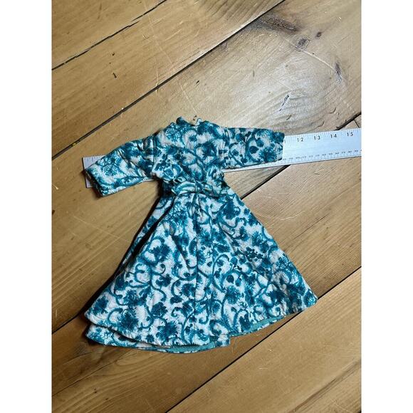 Vintage Beautiful Quilted Teal/Blue White Doll Dress. Formal. Evening Fashion - Picture 7 of 7